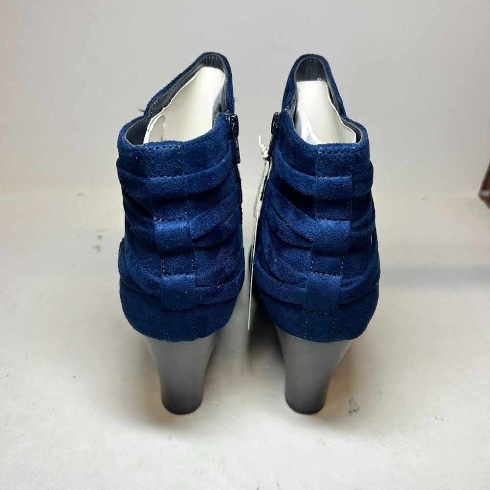 White Mountain Womens 6.5 W Midnight Blue Spade Zip Up Ankle Booties NIB LZ1 - Picture 4 of 4